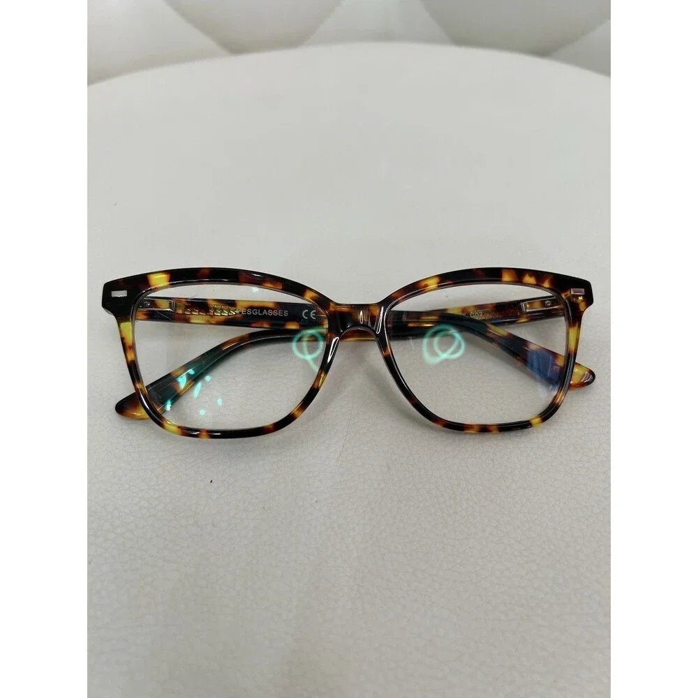 YESGLASSES Tortoise Shell Brown Full Rim Plastic Eyeglass Frames 51-18-135 C02